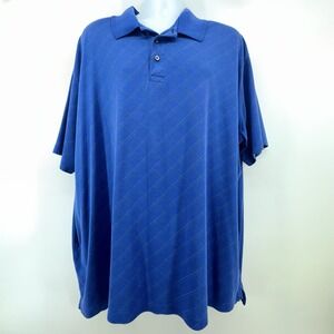 Foundry Supply Co‎ Polo Shirt Mens 4XLT Blue Quick-Dri Plaid Golf Performance